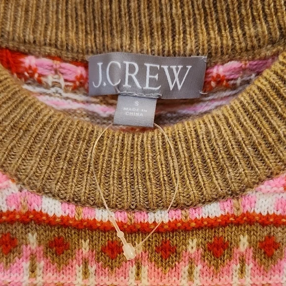 J. Crew Pink and Brown Patterned Sweater - Picture 3 of 10